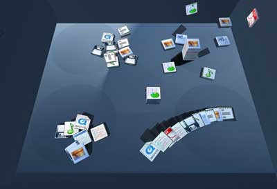 BumpTop Desktop Stapel